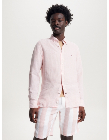 STRIPE SLIM FIT LINEN SHIRT