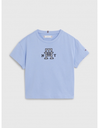 TH MONOGRAM SATIN APPLIQUÉ T-SHIRT