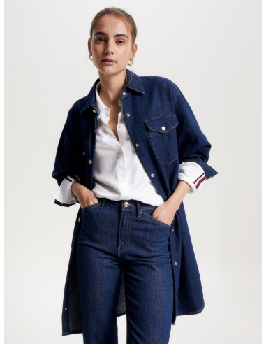 RELAXED FIT DENIM SHIRT DRESS