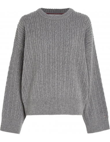 CABLE KNIT CREW NECK SWEATER