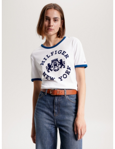 VARSITY FLOCKED LOGO T-SHIRT