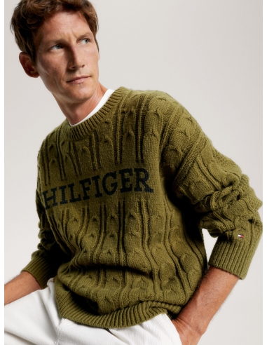 HILFIGER MONOTYPE CABLE KNIT OVERSIZED 