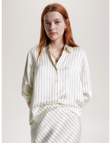 SATIN STRIPE RELAXED FIT SHIRT